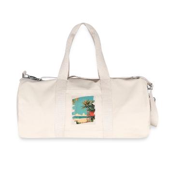 Strand Palmen Sonne Sommer - Recycelte Canvas-Sporttasche von Stanley/Stella - Naturweiß - Vorne