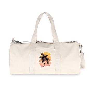 Palmier Coucher de soleil Somme - Sac de sport en toile recyclée Stanley/Stella - blanc naturel - Devant