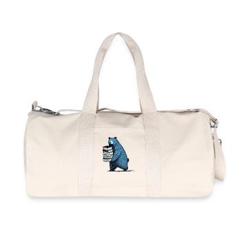 Livres rat de bibliothèque Amateur de livres Livre drôle - Sac de sport en toile recyclée Stanley/Stella - blanc naturel - Devant