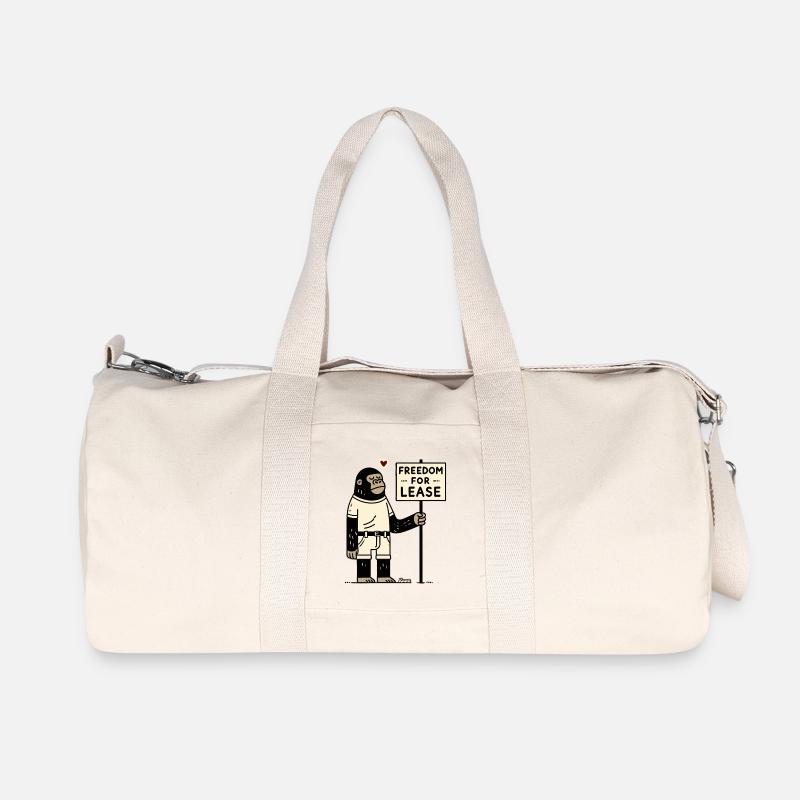 Freiheit zu vermieten – Affe mit Schild - Recycelte Canvas-Sporttasche von Stanley/Stella - Naturweiß