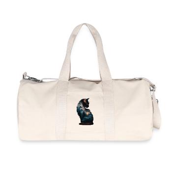 Mystic Forest Cats Sunset Illustration - Recycled Canvas Sports Bag by Stanley/Stella - natural - Front