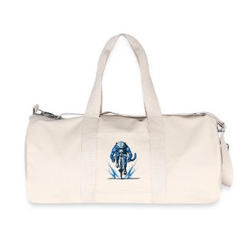 Motif de vélo sportif avec chat pour - Sac de sport en toile recyclée Stanley/Stella - blanc naturel - Devant