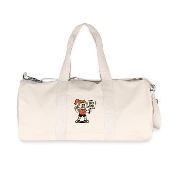 PAS D’EMPLOI – Enfant en colère avec une pancarte de protestation - Sac de sport en toile recyclée Stanley/Stella - blanc naturel - Devant