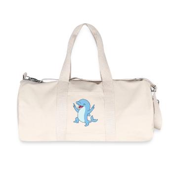 Happy baby dolphin - Dolphin Splash Joy - Recycled Canvas Sports Bag by Stanley/Stella - natural - Front