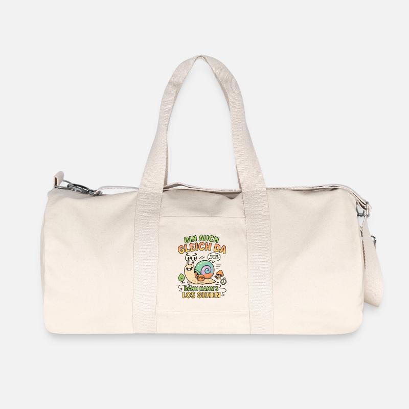 bin da kann losgehen schnecke - Recycelte Canvas-Sporttasche von Stanley/Stella - Naturweiß