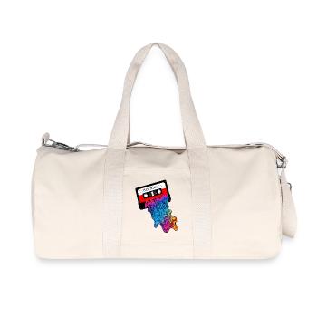 90er Kassetten Tape mit Bunten Farbauslauf - Recycelte Canvas-Sporttasche von Stanley/Stella - Naturweiß - Vorne