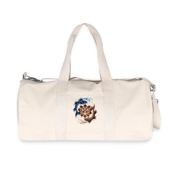 Yin Yang Koi Fish and Glowing Lotus Art - Recycled Canvas Sports Bag by Stanley/Stella - natural - Front