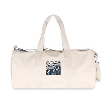 Bookworm Bookworm Funny Book Saying Floral - Recycled Canvas Sports Bag by Stanley/Stella - natural - Front