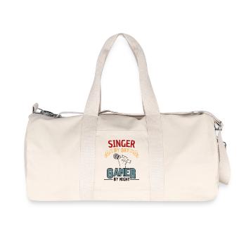 Music-loving gamer with humor - Recycled Canvas Sports Bag by Stanley/Stella - natural - Front