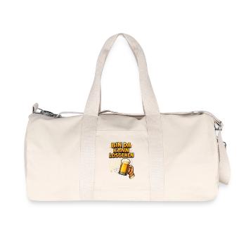Bin da kann losgehen – Bier-Design - Recycelte Canvas-Sporttasche von Stanley/Stella - Naturweiß - Vorne