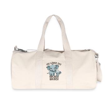Nachwuchs Verkünden | Ich Werde Großer Bruder 2027 - Recycelte Canvas-Sporttasche von Stanley/Stella - Naturweiß - Vorne