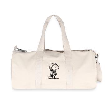 Croquis de dessin animé de dauphin kawaii - Motif mignon - Sac de sport en toile recyclée Stanley/Stella - blanc naturel - Devant