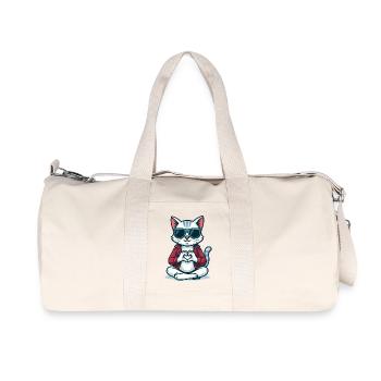 Heartbeat Kitty - Recycled Canvas Sports Bag by Stanley/Stella - natural - Front