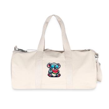 Süßer Koala Wassermelone Sommer Cartoon Frucht - Recycelte Canvas-Sporttasche von Stanley/Stella - Naturweiß - Vorne