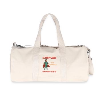 Altenpfleger weil Superheld kein offizieller Beruf - Recycelte Canvas-Sporttasche von Stanley/Stella - Naturweiß - Vorne
