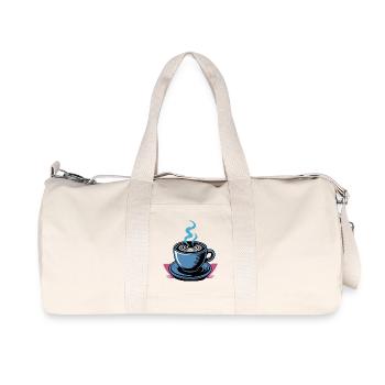 KAFFEE FUTURISTISCH - Recycelte Canvas-Sporttasche von Stanley/Stella - Naturweiß - Vorne
