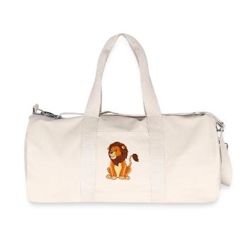 Lion drôle – Le roi avec charme - Sac de sport en toile recyclée Stanley/Stella - blanc naturel - Devant