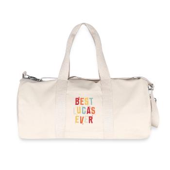 Best Lucas Ever Vorname Retro Text Geschenk - Recycelte Canvas-Sporttasche von Stanley/Stella - Naturweiß - Vorne
