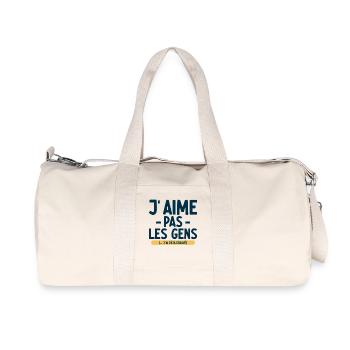 J’aime pas les gens T-shirt drôle français - Sac de sport en toile recyclée Stanley/Stella - blanc naturel - Devant