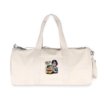 10080 woman squeezing a male lemon - Recycled Canvas Sports Bag by Stanley/Stella - natural - Front