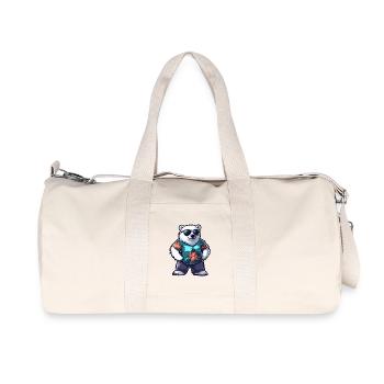 Polar Bear Comic Vacation - Recycled Canvas Sports Bag by Stanley/Stella - natural - Front
