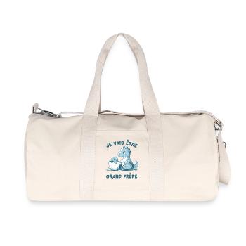 Enfant Futur Annonce Grossesse Grand Frère Je Vais - Sac de sport en toile recyclée Stanley/Stella - blanc naturel - Devant