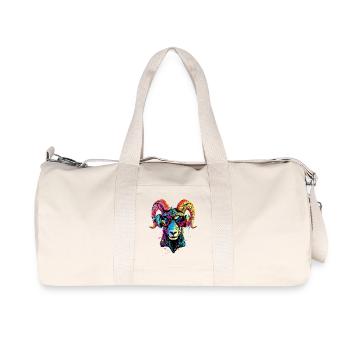Widder Mufflon Aries Wilde Schafe Männliches Schaf - Recycelte Canvas-Sporttasche von Stanley/Stella - Naturweiß - Vorne