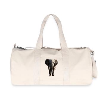 Elephant Trunk Africa Safari Wilderness Elephant - Recycled Canvas Sports Bag by Stanley/Stella - natural - Front