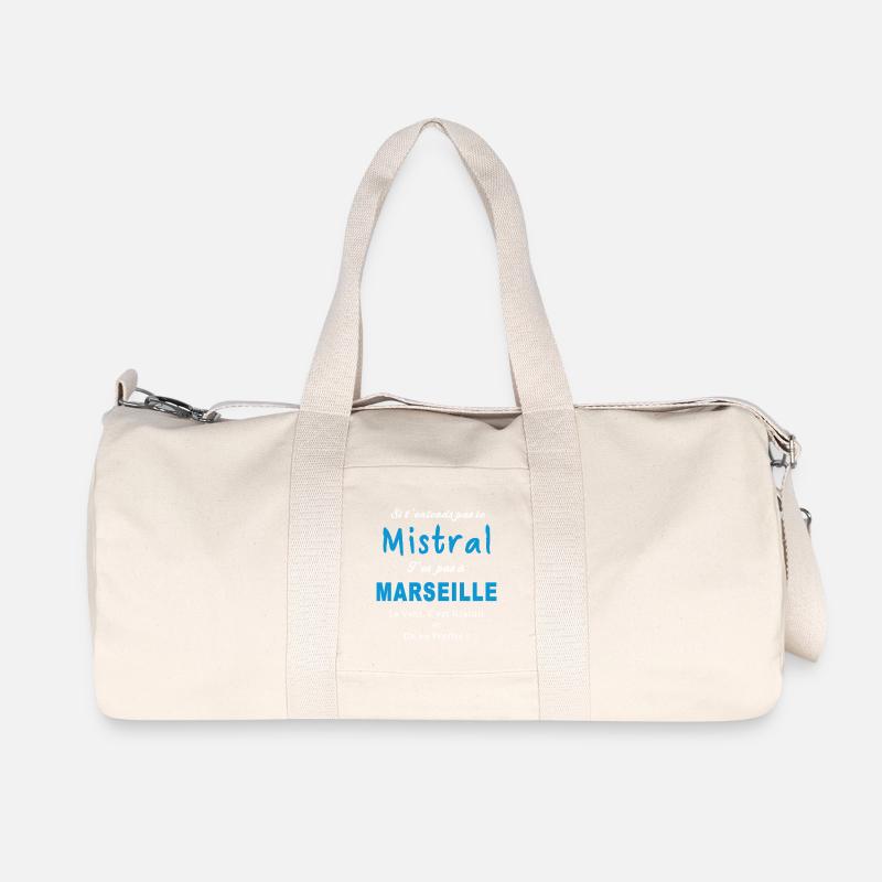 Si tu entends pas le mistral, t’es pas à Marseille - Sac de sport en toile recyclée Stanley/Stella - blanc naturel