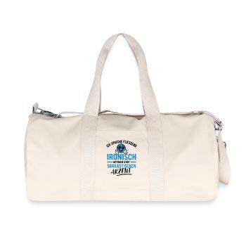 Ich spreche fließend ironisch - Sarkasmus - Spruch - Recycelte Canvas-Sporttasche von Stanley/Stella - Naturweiß - Vorne