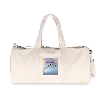 Musik spricht mehr als Worte Design - Recycelte Canvas-Sporttasche von Stanley/Stella - Naturweiß - Vorne