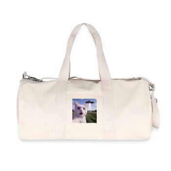 Selfie de chat avec un OVNI extraterrestre - Sac de sport en toile recyclée Stanley/Stella - blanc naturel - Devant