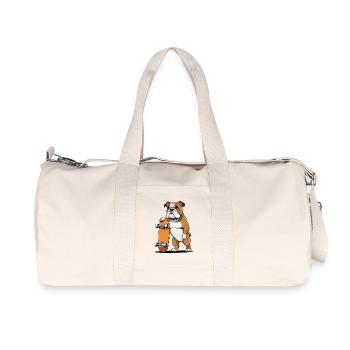 Bouledogue avec skateboard - Sac de sport en toile recyclée Stanley/Stella - blanc naturel - Devant