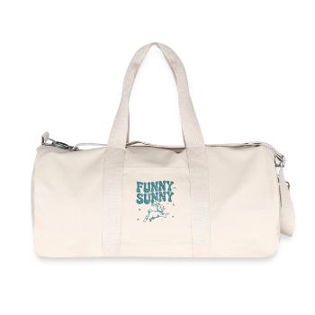 Conception de bande dessinée de lapin ludique - Sac de sport en toile recyclée Stanley/Stella - blanc naturel - Devant