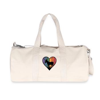 Buntes Esel Herz - Recycelte Canvas-Sporttasche von Stanley/Stella - Naturweiß - Vorne