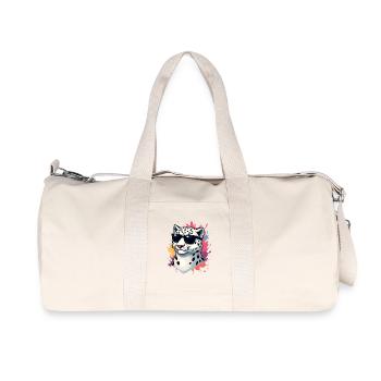 Casual cheetah with sunglasses - Recycled Canvas Sports Bag by Stanley/Stella - natural - Front