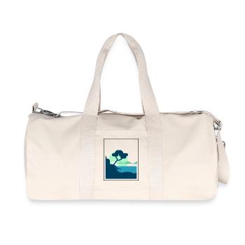 Berglandschaft bei Sonnenuntergang - Recycelte Canvas-Sporttasche von Stanley/Stella - Naturweiß - Vorne