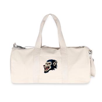 Tête de loup féroce Illustration rétro - Sac de sport en toile recyclée Stanley/Stella - blanc naturel - Devant