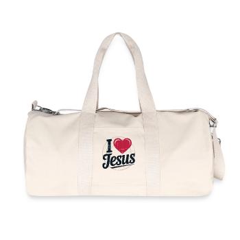 Heart Jesus Symbol Expression - Recycled Canvas Sports Bag by Stanley/Stella - natural - Front