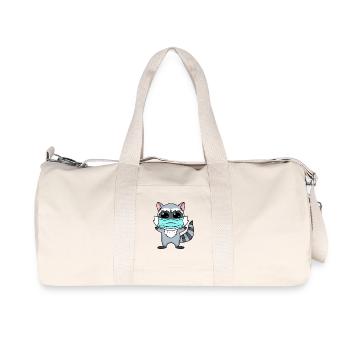 Funny raccoon with mask - Recycled Canvas Sports Bag by Stanley/Stella - natural - Front