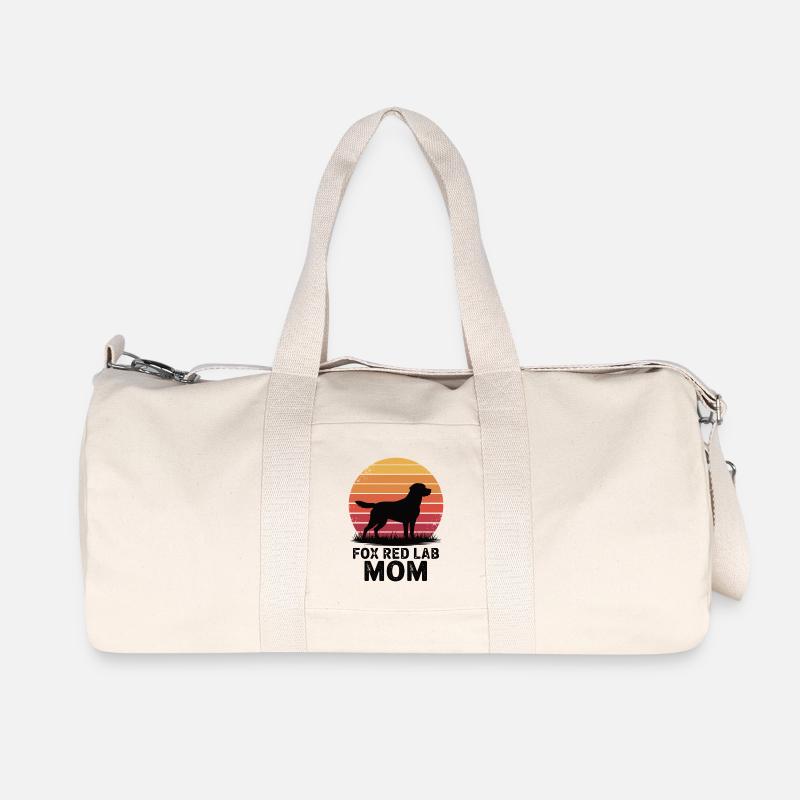 Fox Red Lab Mom – Coucher de soleil rétro - Sac de sport en toile recyclée Stanley/Stella - blanc naturel