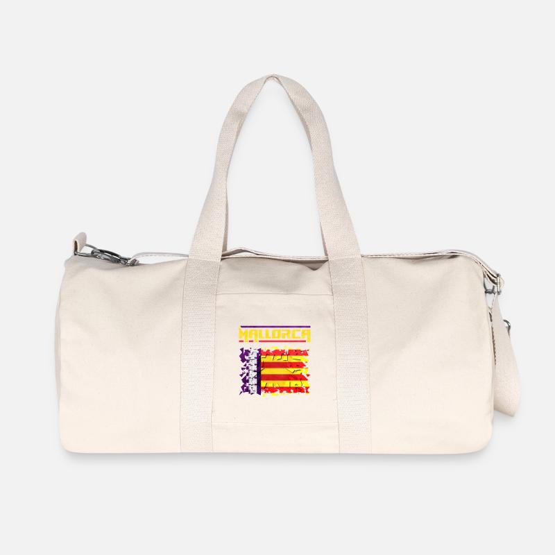 Mallorca Musikdesign mit spanischer Flagge - Recycelte Canvas-Sporttasche von Stanley/Stella - Naturweiß