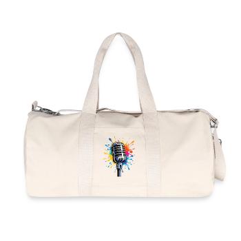 Impression artistique de microphone avec explosion de couleurs - Sac de sport en toile recyclée Stanley/Stella - blanc naturel - Devant