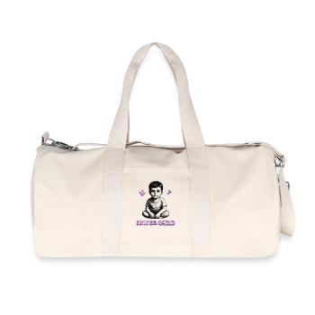 Cuddly toy children's design with UV varnish effect - Recycled Canvas Sports Bag by Stanley/Stella - natural - Front