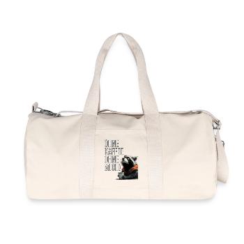 Funny Raccoon Coffee Statement - Recycled Canvas Sports Bag by Stanley/Stella - natural - Front