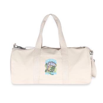 Ernsthaft über Blauzungenskinke Reptilienhalter - Recycelte Canvas-Sporttasche von Stanley/Stella - Naturweiß - Vorne