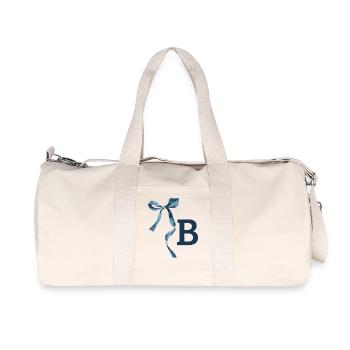 Monogramm b Geschenkidee - Recycelte Canvas-Sporttasche von Stanley/Stella - Naturweiß - Vorne