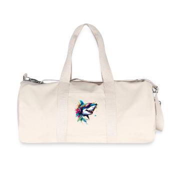 Shark Tiger Shark Diver Cute Sharks Great White Shark - Recycled Canvas Sports Bag by Stanley/Stella - natural - Front