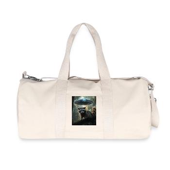 Selfie de raton laveur avec OVNI - Sac de sport en toile recyclée Stanley/Stella - blanc naturel - Devant