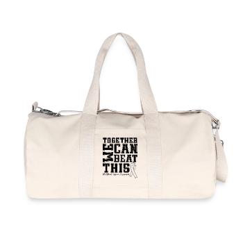 Ruban d’or pour la sensibilisation au cancer de l’enfant - Sac de sport en toile recyclée Stanley/Stella - blanc naturel - Devant